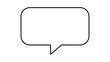 © MSTLILIMA - Minimalist black line vector icon of a rounded rectangular chat bubble on a white background. This speech bubble illustration features an editable stroke for customizable line weight and design.