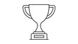 © Jakia - Minimalist black line vector icon of a classic trophy cup on a white background. This scalable outline illustration represents success, achievement, victory, and winning in sports or business.
