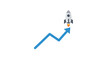 © Riki - A graphic illustration depicting business growth and technological advancement with a rocket ship