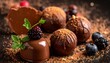 © Qila - Delicious Chocolate Truffles with Berries and Mint - A Sweet Indulgence.