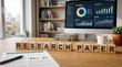 © Masque - Scientific writing workflow for a research paper with data analysis on a computer screen.