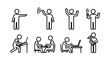 © Budi - Collection of Simple Stick Figure Icons Representing Various Human Activities.