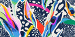 © MURRIRA - Artistic dynamic exotic doodles with dots pattern. Abstract fashionable unique template for design.