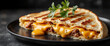 © Vladimir - Grilled cheese quesadilla with cheesy filling on dark plate - Concept of Taco Bell