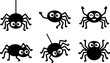 © DesignVectX - Cute black spiders with various poses and happy expressions vector art