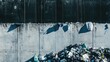 © adiar - Concrete wall and trash pile