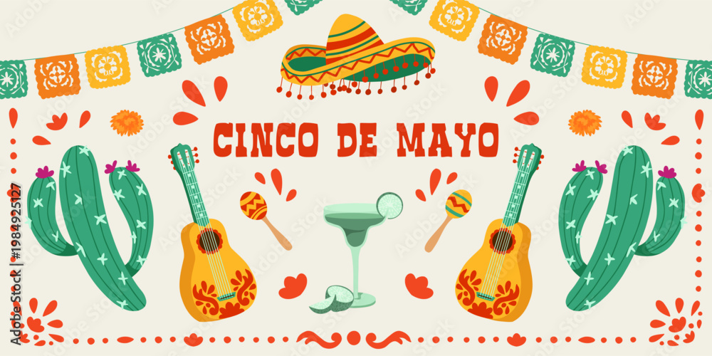 Cinco De Mayo Partybanner – 4,7 M – 9 Kunststoff-Flaggen – Doppelseitig – Wasserfest – Für Fiesta, Día De Los Muertos & Mehr