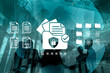 © InfiniteFlow - A visual representation of secure file sharing featuring business individuals in a meeting, surrounded by digital elements that emphasize data protection and privacy concepts. Ledger