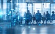 © vectorizer88 - Modern Office Meeting Room Behind Glass Walls with Professionals in Conference Setting