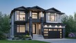 © jannik27s - modern, two-story luxury home with dark gray accents