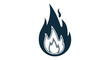 © anis - Dark Blue Fire Icon Isolated on White Background