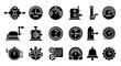 © Super - Industrial icons, mechanical symbols, factory signs, 20 black and white vector graphics