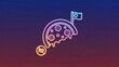 © Gilti - Vibrant neon pizza slice with flag and 'NR' icon against a gradient background showcasing modern