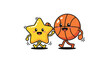 © Lilis - Happy Star and Basketball Characters Walking Together, Friendship Concept