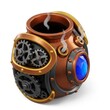 © fadillah - Steampunk Copper Pot With Gears And Blue Gemstone Emitting Steam Isolated