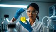 © Farhan - Female Scientist in Lab Coat Holding Flask with  Liquid for Innovative Research in 2026