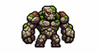 © Laptop - Mighty Stone Golem Creature Illustration.