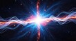 © Designer Raiful - Bright light explosion with colorful energy waves in dark space