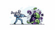 © hinata - Doctor fighting viruses with syringe
