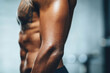 © Milos - The image features a toned side profile of an athletic individual, highlighting the artistry of the human form and the essence of fitness and vitality.