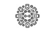 © Hazara - Geometric calendar icon set with schedule agenda and deadline symbols for modern planning and productivity design