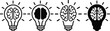 © SK Stock - Light bulb brain icons - ideas and innovation concepts with lightbulb innovation creativity
