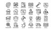 © Sultan Desain - Collection of line-art icons depicting home improvement, repairs, and handyman services for property maintenance and DIY projects.