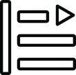 © Saharima - Menu icon with play button outline style black and white interface hamburger