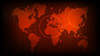 © chakisatelier - World map war crisis with red grid and alert circles showing global danger warning zones and geopolitical conflict concept background, vector illustration