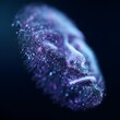© Nazmul - Digital persona: Abstract representation of a human face composed of countless particles, radiating an aura of technological innovation and artificial intelligence.