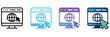 © MD REZA - Web portal icon collection set, multiple styles, website and digital platform navigation symbols, login dashboard and online portal interface icons, clean modern vector illustration.