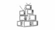 © Hasrat - Stack of vintage televisions with antennas reaching upwards