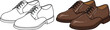 © Crafter - Dress shoes formal leather footwear pair isolated in clean cartoon vector outline illustration style