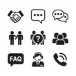 © ariyan - Communication and support icons handshake chat help and customer service
