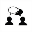 © SarKer - Two people communicating with speech bubbles during a discussion Vector Illustration Isolated on white background