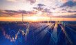 © Miha Creative - Increase in electricity prices on the world market. Green energy in full development.Investment finance chart,stock market business and exchange financial growth graph.