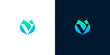 © anello - V letter logo design for business, abstract tulip shape, modern and fresh blue-green gradient. Versatile branding element