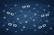 © Muhammad - Digital network web of connection lines with several broken chain icons and faded nodes representing dead links, disconnected communication, system failure, and cybersecurity vulnerabilities.