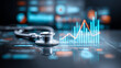 © Benjamin - A stethoscope beside medical charts and analytics to represent healthcare monitoring, clinical performance, and data driven diagnosis.