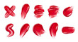 © boogiee - Cosmetic makeup beauty red swatch of lip tint gloss texture png