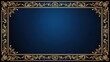 © All studio-TH - luxury blue and gold ornamental frame background with royal crest for certificate template