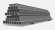 © Ariestia - Steel beams are stacked neatly in a warehouse setting.