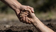 © Nattapol - Two determined hands firmly grasp each other powerful display of human connection, support, and mutual aid. Moment signifies hope, help