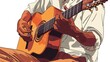 © ธิดารัตน์ ชะโนวรรณะ - A cute cartoon Style ofA close-up of a musician playing an acoustic guitar