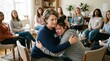 © Keo - An older woman embraces a younger woman who is crying.