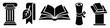 © Maestro - Collection of academic and historical icons representing education, knowledge, and literary pursuits for university branding, publishing concepts, and cultural heritage promotion