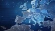 © Oleh Marchak - Tactical map of Europe with wireframe grid and blue background for strategic analysis and navigation