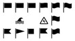 © Irtiko - Black flags and warning signs vector graphic illustration set