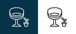© Sophie - Two-tone stool line icon pair in black and white, editable stroke vector illustration for web, mobile apps, UI design, branding, and print from Interior