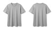 © Loli - Front and back view of a plain light gray short-sleeved t-shirt isolated on a white background
